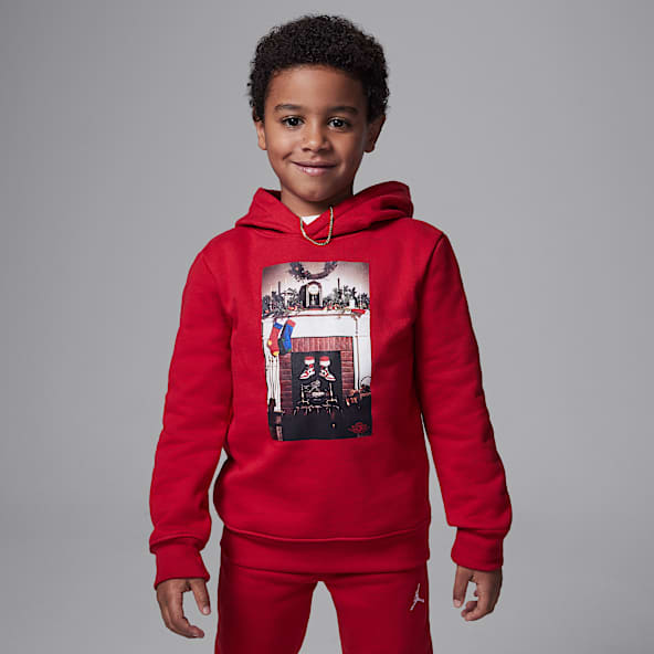 Boys Red Hoodies Pullovers. Nike